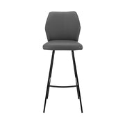 Tandy Gray Faux Leather and Black Metal 26" Counter Stool - Furniture City (CA)l