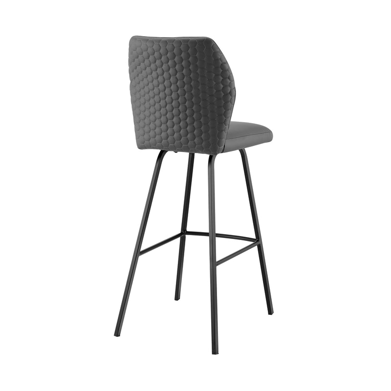 Tandy Gray Faux Leather and Black Metal 26" Counter Stool - Furniture City (CA)l