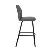 Tandy Gray Faux Leather and Black Metal 30" Bar Stool - Furniture City (CA)l