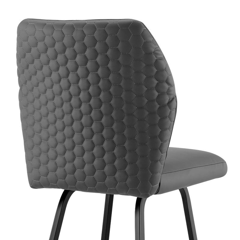 Tandy Gray Faux Leather and Black Metal 30" Bar Stool - Furniture City (CA)l