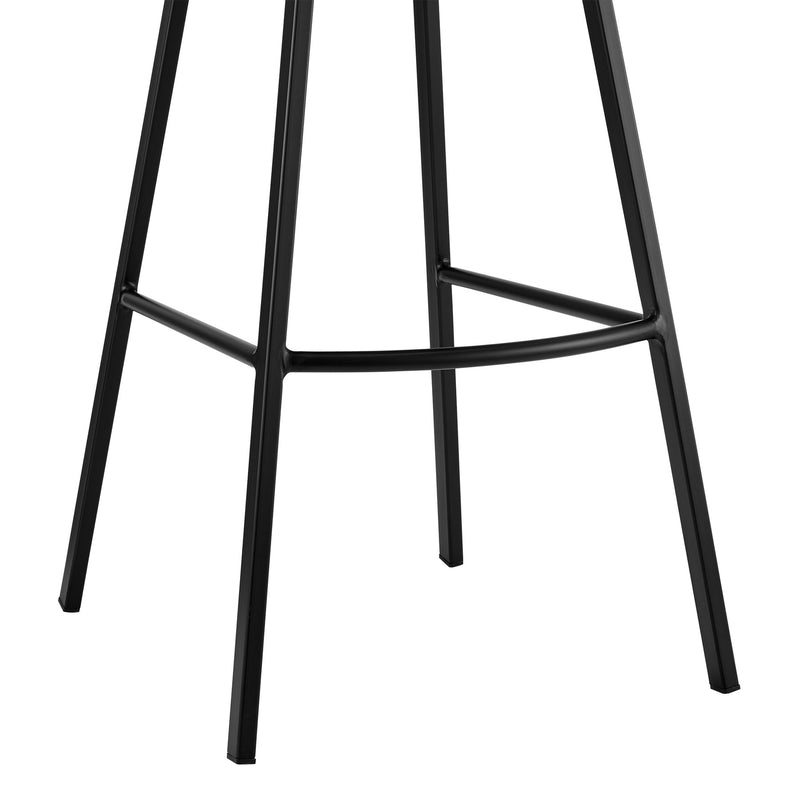 Tandy Gray Faux Leather and Black Metal 30" Bar Stool - Furniture City (CA)l