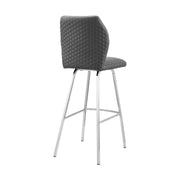 Tandy Gray Faux Leather and Brushed Stainless Steel 26" Counter Stool - Furniture City (CA)l