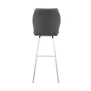 Tandy Gray Faux Leather and Brushed Stainless Steel 30" Bar Stool - Furniture City (CA)l