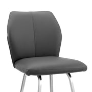 Tandy Gray Faux Leather and Brushed Stainless Steel 30" Bar Stool - Furniture City (CA)l