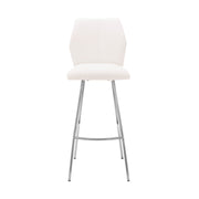 Tandy White Faux Leather and Brushed Stainless Steel 26" Counter Stool - Furniture City (CA)l