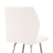 Tandy White Faux Leather and Brushed Stainless Steel 26" Counter Stool - Furniture City (CA)l