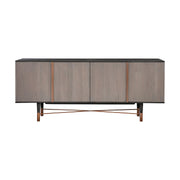 Turin Rustic Oak Wood Sideboard Cabinet with Copper Accent - Furniture City (CA)l