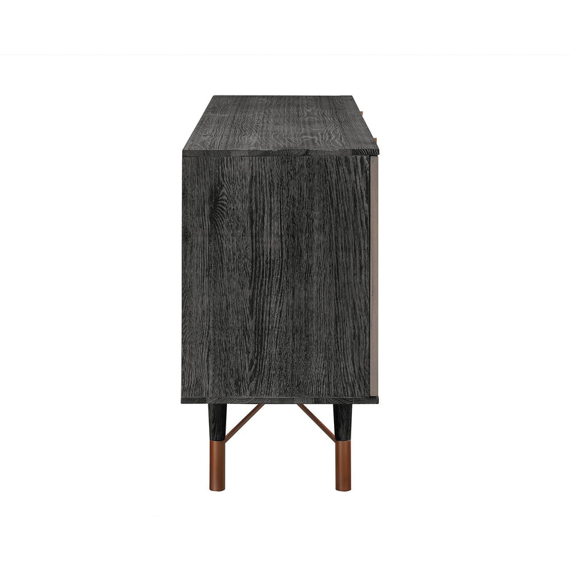 Turin Rustic Oak Wood Sideboard Cabinet with Copper Accent - Furniture City (CA)l