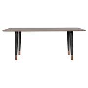 Turin Rustic Oak Wood Dining Table with Copper Tip Legs - Furniture City (CA)l