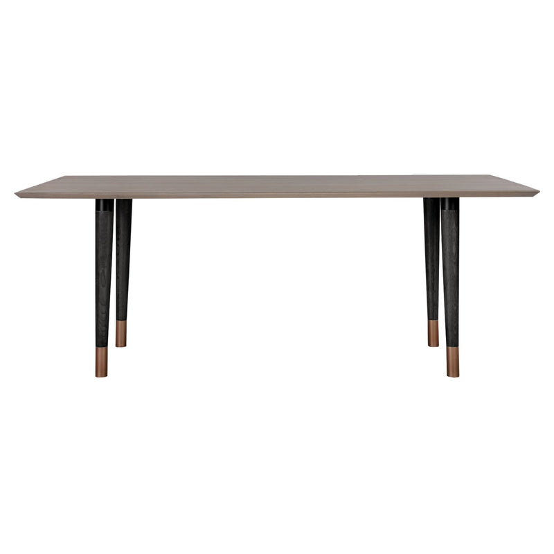 Turin Rustic Oak Wood Dining Table with Copper Tip Legs - Furniture City (CA)l