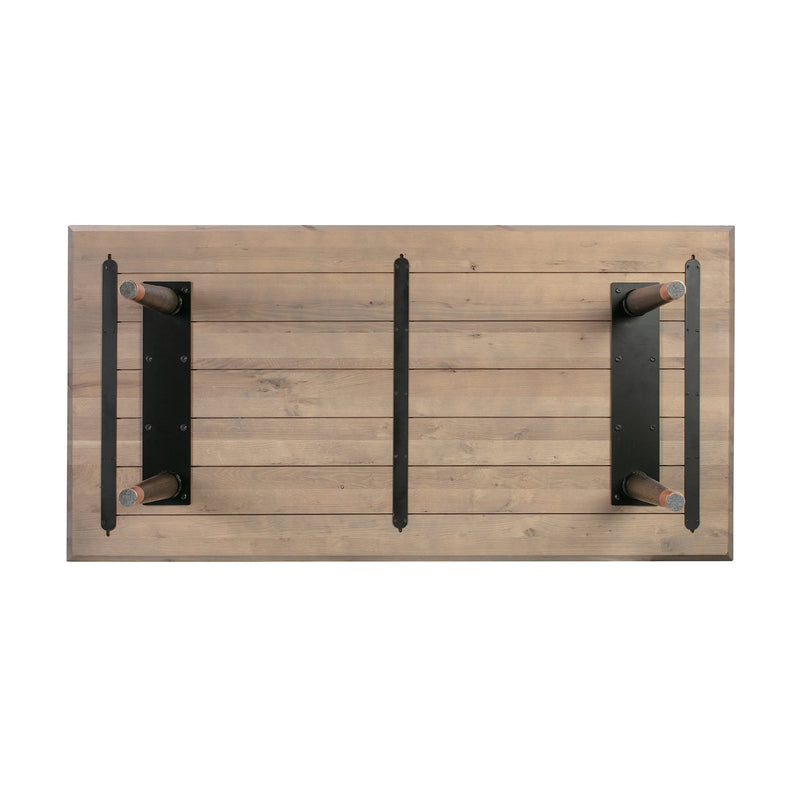 Turin Rustic Oak Wood Dining Table with Copper Tip Legs - Furniture City (CA)l