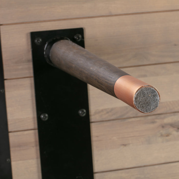 Turin Rustic Oak Wood Dining Table with Copper Tip Legs