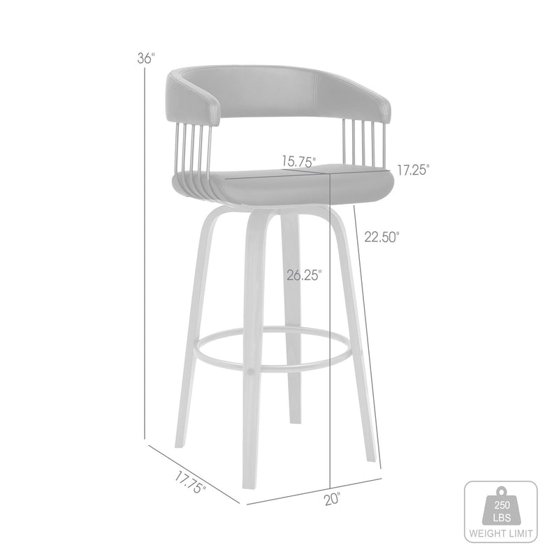 Topanga 26" Swivel Walnut Wood Counter Stool in Cream Faux Leather with Golden Bronze Metal - Furniture City (CA)l