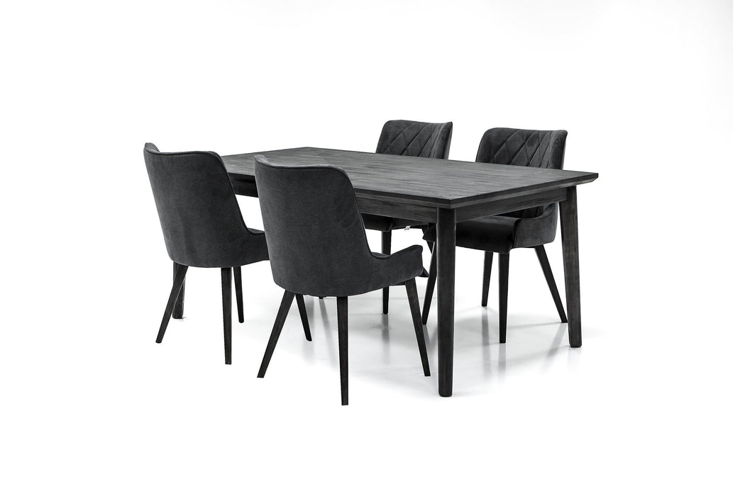 Toledo Mid-Century Tundra Gray Acacia Dining Table