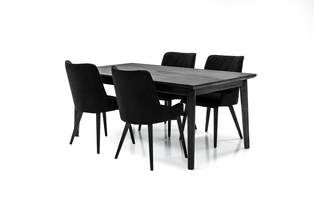 Toledo Mid-Century Tundra Gray Acacia Dining Table