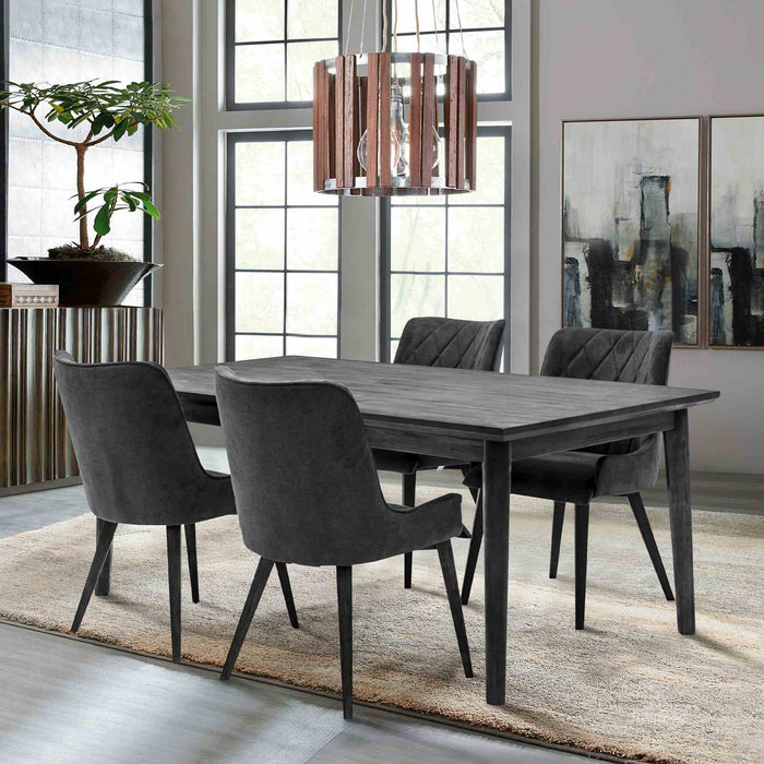 Toledo Mid-Century Tundra Gray Acacia Dining Table