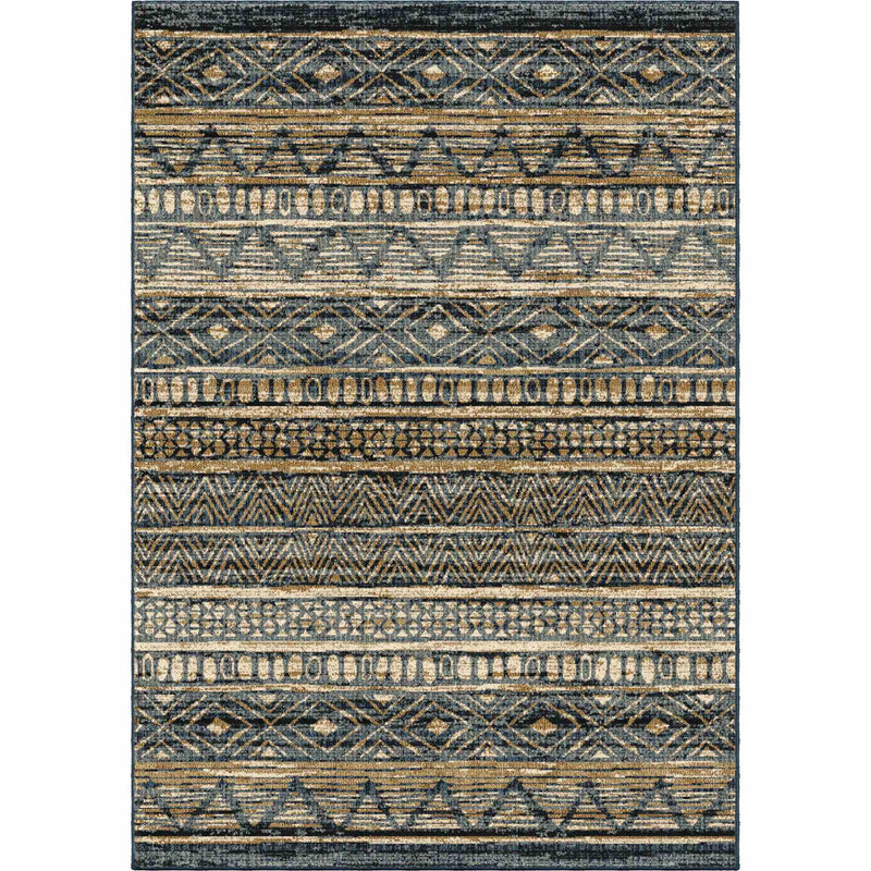 Togo Contemporary 5x8 Area Rug in Blue/Gold - Furniture City (CA)l
