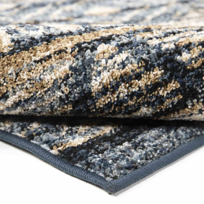 Togo Contemporary 5x8 Area Rug in Blue/Gold