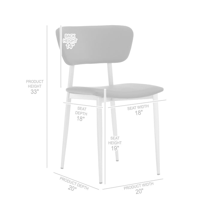 Tori Black Fabric and Metal Dining Room Chairs - Set of 2