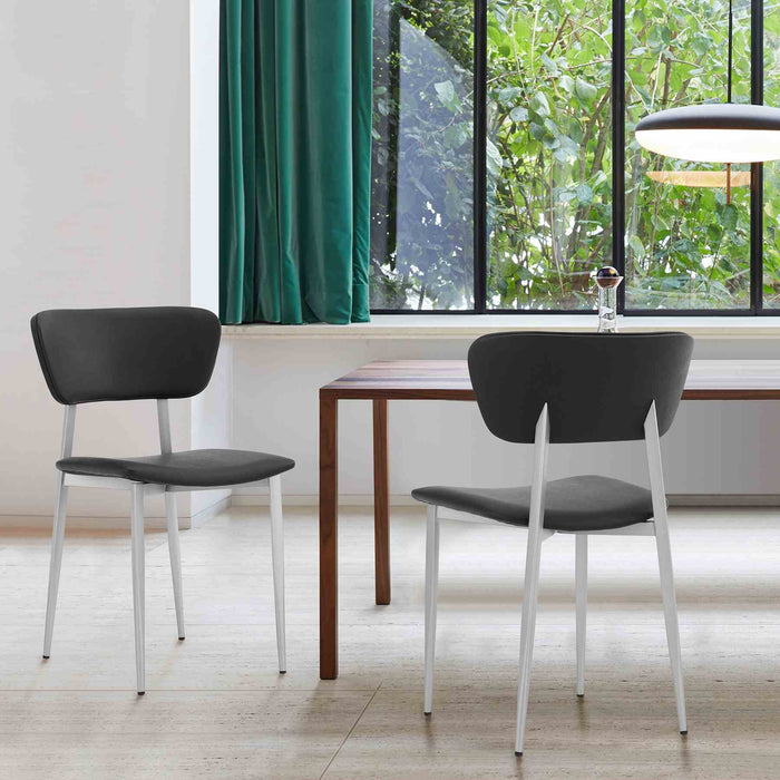 Tori Black Fabric and Metal Dining Room Chairs - Set of 2