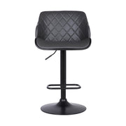 Toby Gray Faux Leather Adjustable Height Swivel Black Wood and Metal Bar Stool - Furniture City (CA)l