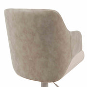 Toby Adjustable Swivel Barstool in Ivory Finish with Vintage Taupe Upholstered Seat and Pale Wood Accents - Furniture City (CA)l