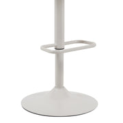 Toby Adjustable Swivel Barstool in Ivory Finish with Vintage Taupe Upholstered Seat and Pale Wood Accents - Furniture City (CA)l