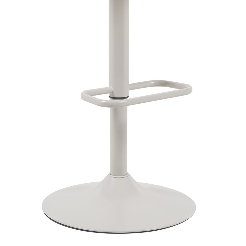 Toby Adjustable Swivel Barstool in Ivory Finish with Vintage Taupe Upholstered Seat and Pale Wood Accents - Furniture City (CA)l