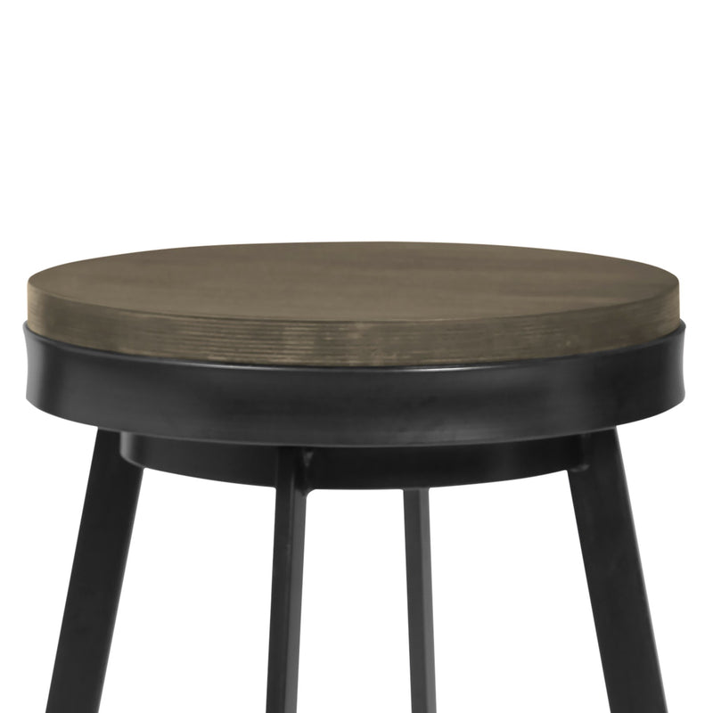 Topeka 26" Counter Height Barstool in Mineral Finish and Gray Walnut Wood Seat - Furniture City (CA)l