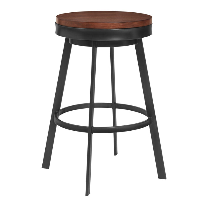 Topeka 26" Counter Height Barstool in Mineral Finish and Walnut Wood Seat