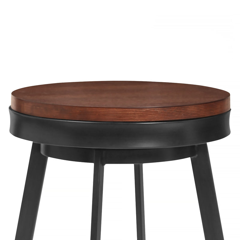 Topeka 26" Counter Height Barstool in Mineral Finish and Walnut Wood Seat - Furniture City (CA)l