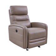 Tristan Contemporary Recliner in Greige Genuine Leather - Furniture City (CA)l