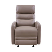 Tristan Contemporary Recliner in Greige Genuine Leather - Furniture City (CA)l