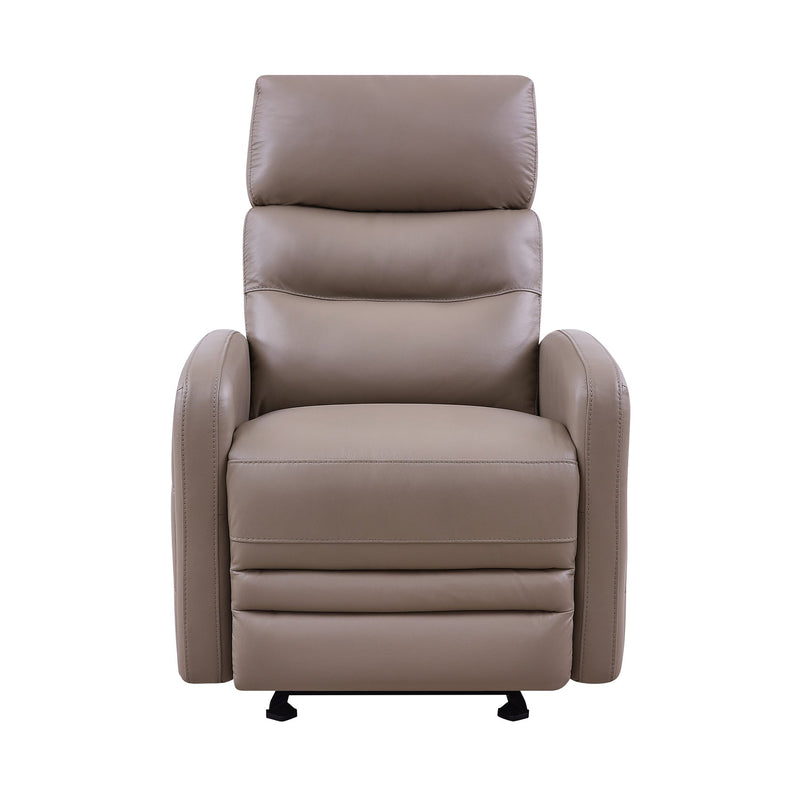 Tristan Contemporary Recliner in Greige Genuine Leather - Furniture City (CA)l