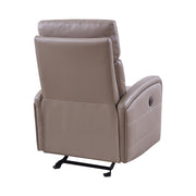Tristan Contemporary Recliner in Greige Genuine Leather - Furniture City (CA)l