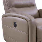 Tristan Contemporary Recliner in Greige Genuine Leather - Furniture City (CA)l