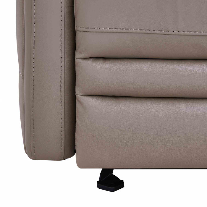 Tristan Contemporary Recliner in Greige Genuine Leather