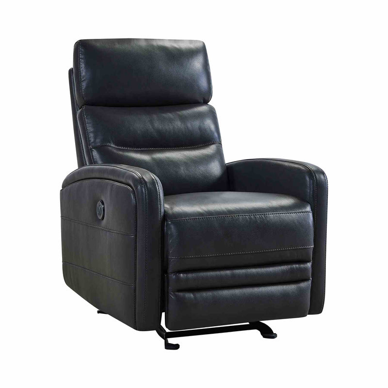 Tristan Contemporary Recliner in Pewter Genuine Leather - Furniture City (CA)l