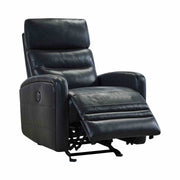 Tristan Contemporary Recliner in Pewter Genuine Leather - Furniture City (CA)l