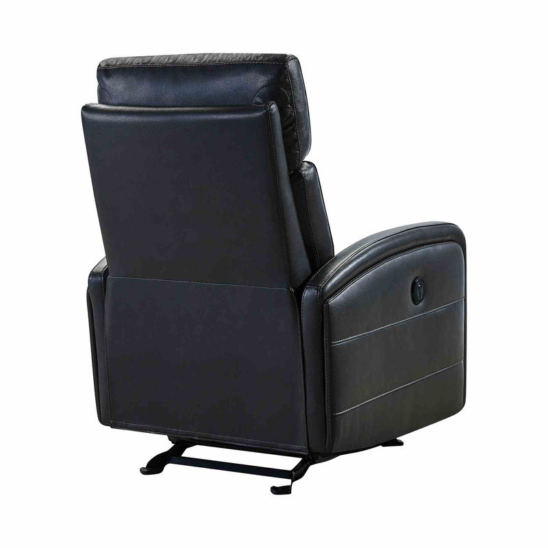 Tristan Contemporary Recliner in Pewter Genuine Leather - Furniture City (CA)l