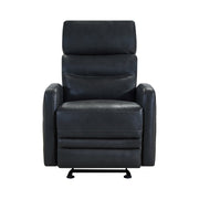 Tristan Contemporary Recliner in Pewter Genuine Leather - Furniture City (CA)l