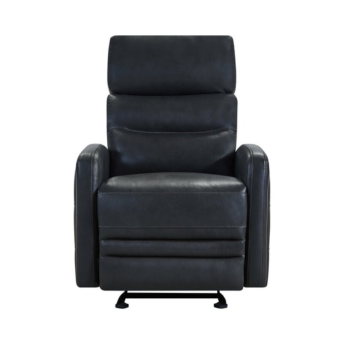 Tristan Contemporary Recliner in Pewter Genuine Leather