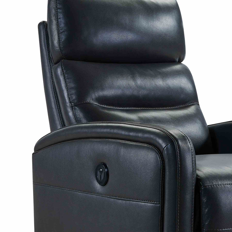Tristan Contemporary Recliner in Pewter Genuine Leather - Furniture City (CA)l