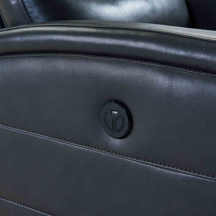 Tristan Contemporary Recliner in Pewter Genuine Leather