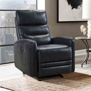 Tristan Contemporary Recliner in Pewter Genuine Leather - Furniture City (CA)l
