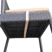 Tropez Outdoor Patio Wicker Barstool with Water Resistant Beige Fabric Cushions - Furniture City (CA)l