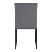 Trevor Contemporary Dining Chair in Matte Black Finish and Gray Faux Leather - Set of 2 - Furniture City (CA)l