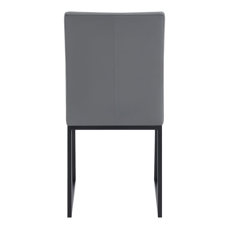 Trevor Contemporary Dining Chair in Matte Black Finish and Gray Faux Leather - Set of 2 - Furniture City (CA)l