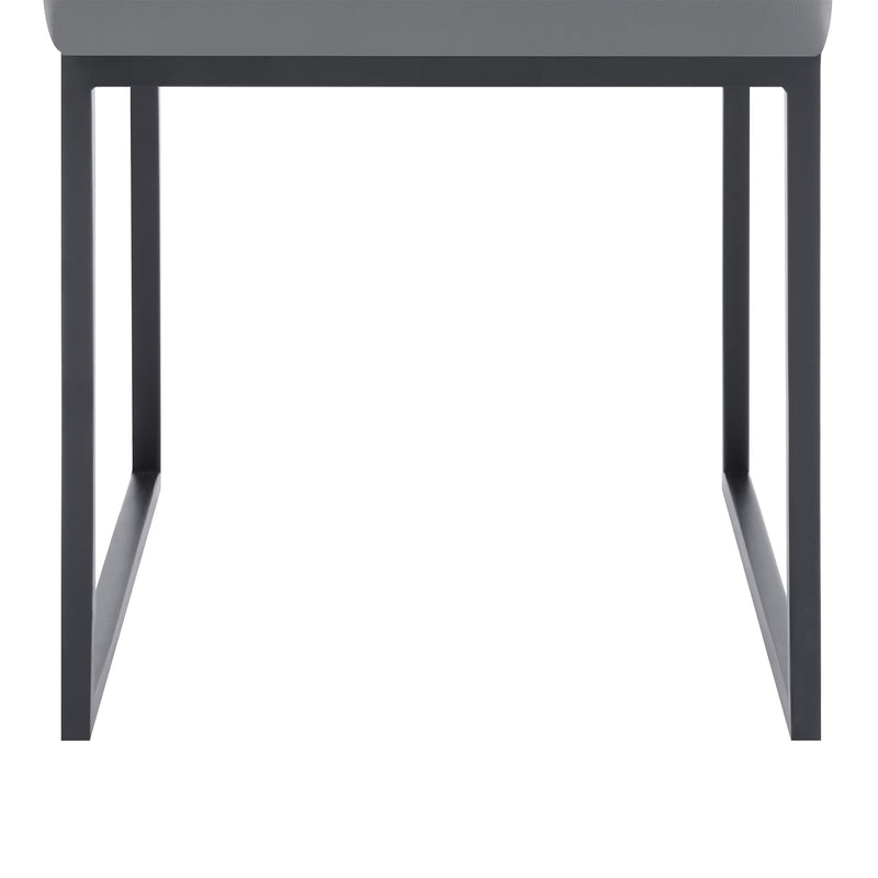 Trevor Contemporary Dining Chair in Matte Black Finish and Gray Faux Leather - Set of 2 - Furniture City (CA)l