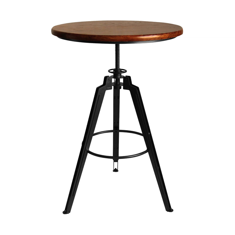 Tribeca Pub Table in Industrial Gray Finish with Ash Wood Tabletop - Furniture City (CA)l